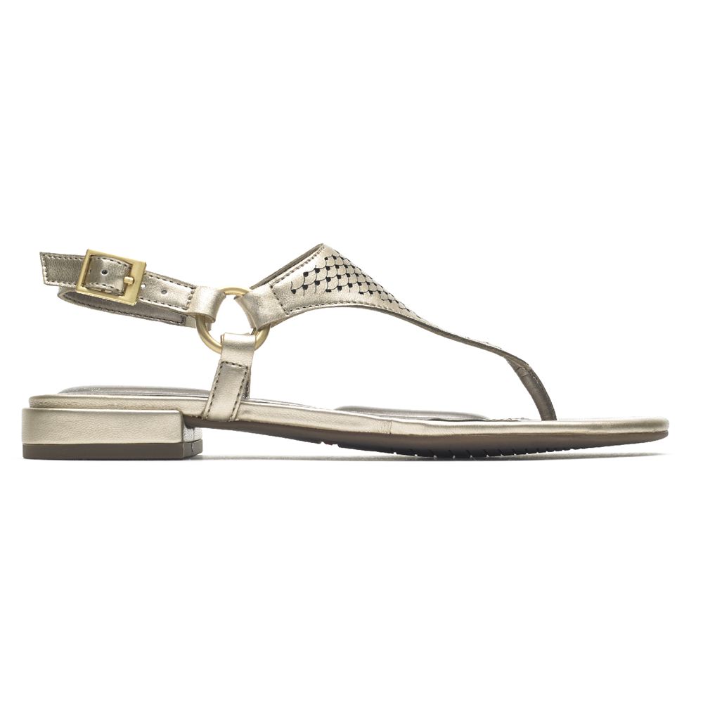 Rockport Total Motion Zosia Thong - Womens Sandals - Gold - NZ (XGR-085346)